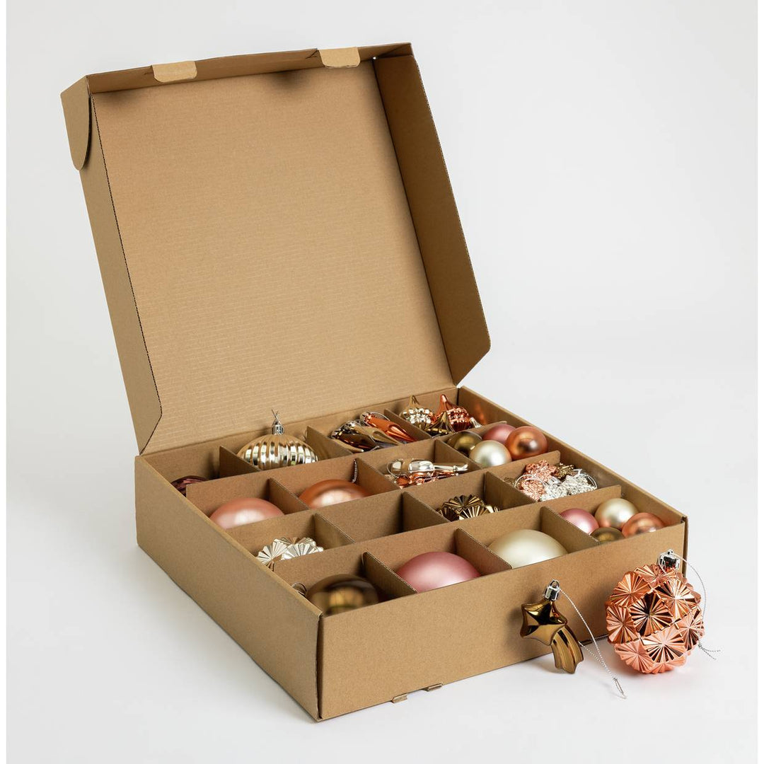 Home Pack of 49 Christmas Tree Baubles Decoration - Pink