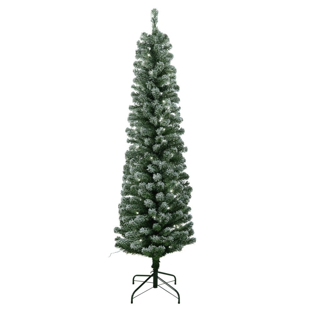 Habitat 6ft Pre-Lit Snow Tipped Pencil Christmas Tree - Green