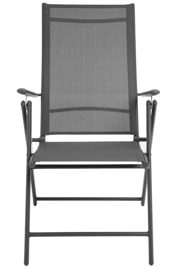 Home Set of 2 Metal Garden Chair - Grey