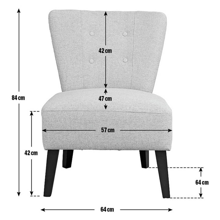 Habitat Delilah Fabric Cocktail Chair - Light Grey
