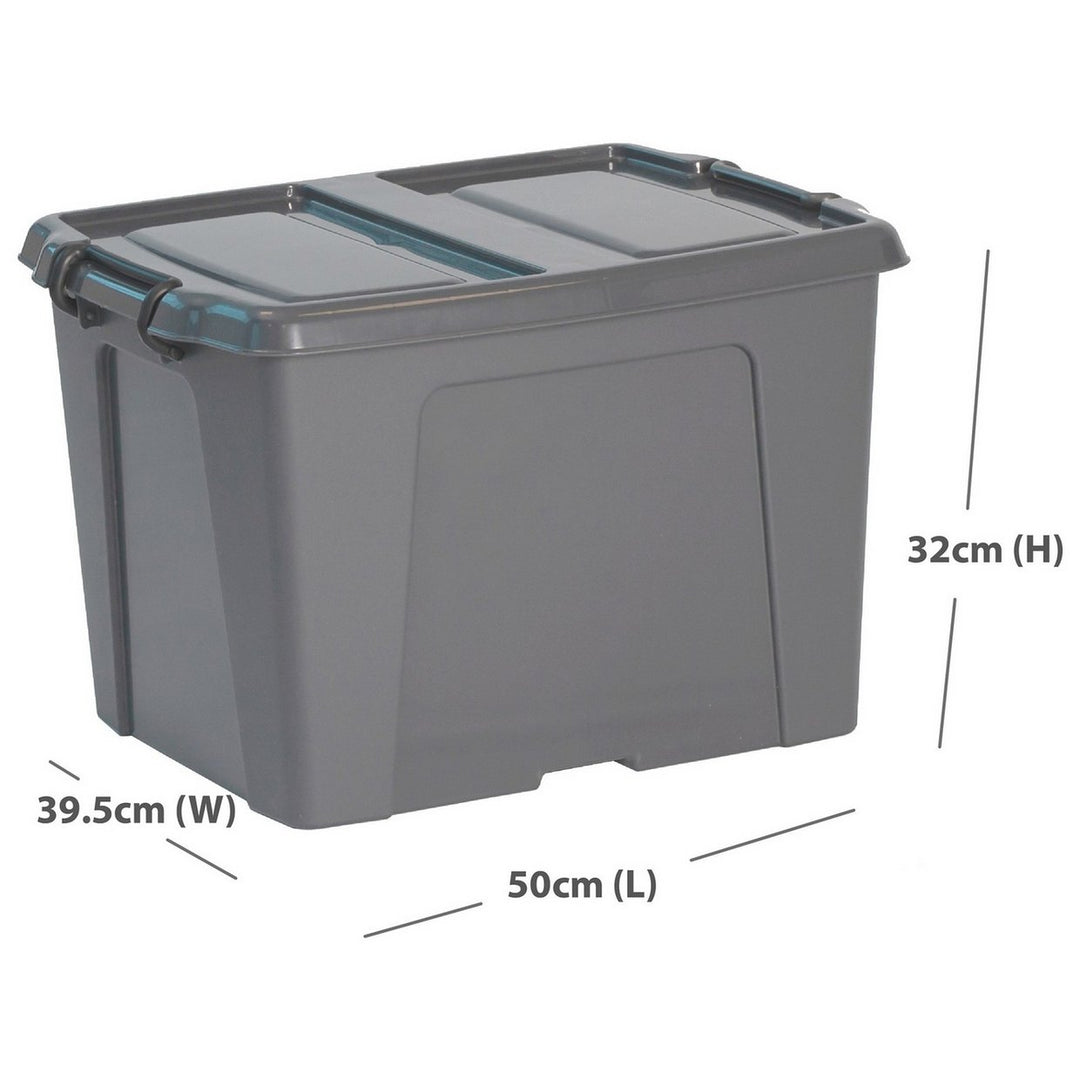 Strata Smart 2x40L Recycled Plastic Storage Boxes with Lid