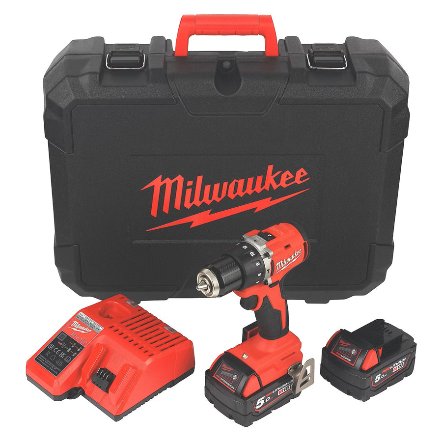 Milwaukee Next Generation M18BLPDRC-502C 18V 2 x 5.0Ah Li-Ion RedLithium Brushless Cordless Combi Drill