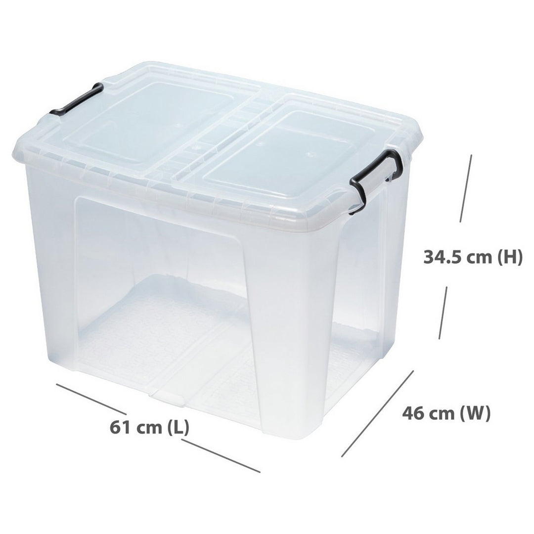Strata Smart 65L Plastic Storage Boxes with Lid - Clear