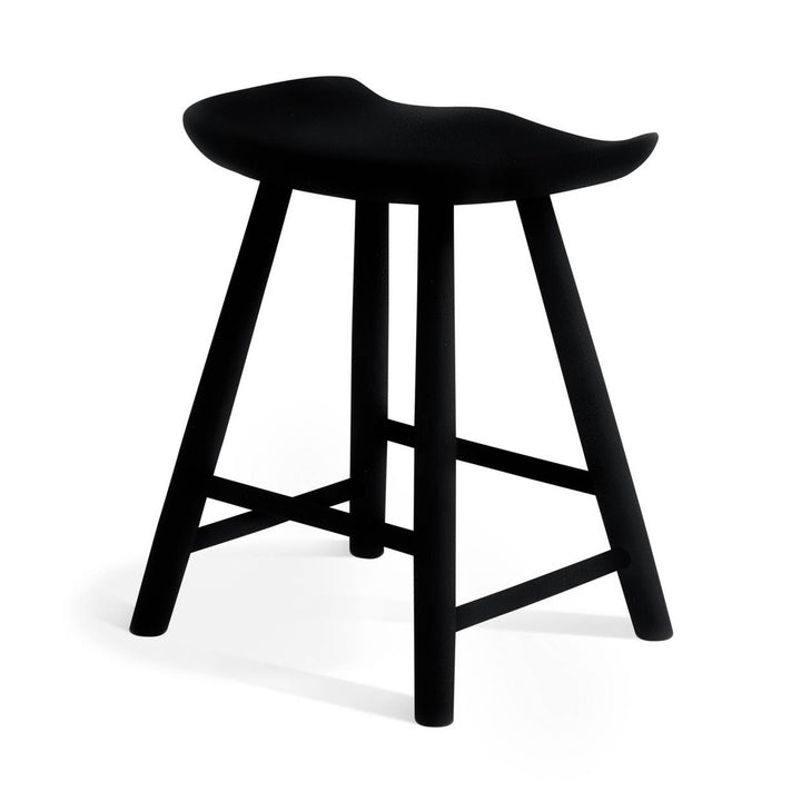 Habitat Barnwell Oak Short Stool - Black