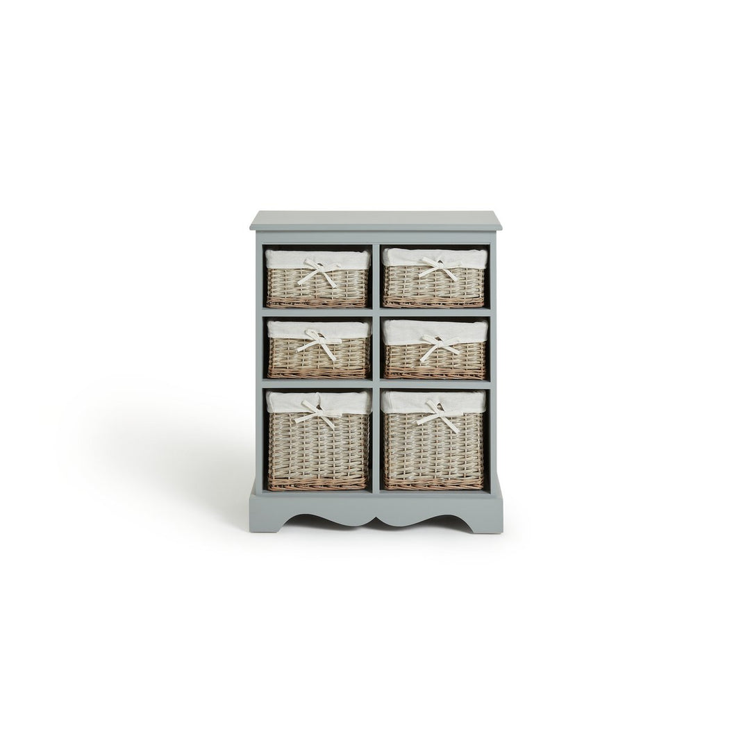 Home Malvern Hallway 6 Drawer Unit - Grey