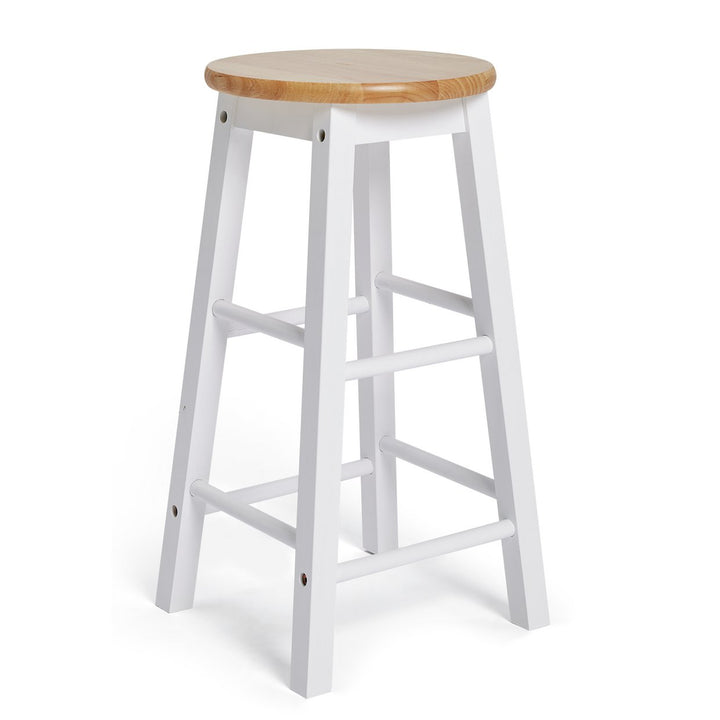 Habitat Pair of Wooden Bar Stools - Two Tone