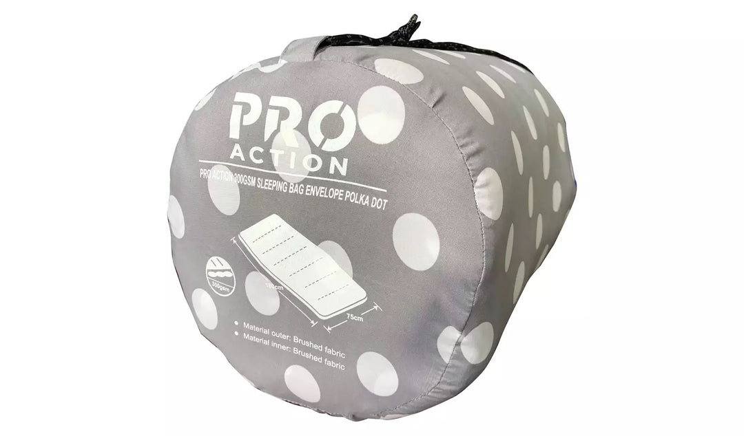 Pro Action 300GSM Envelope Sleeping Bag Polka Dot