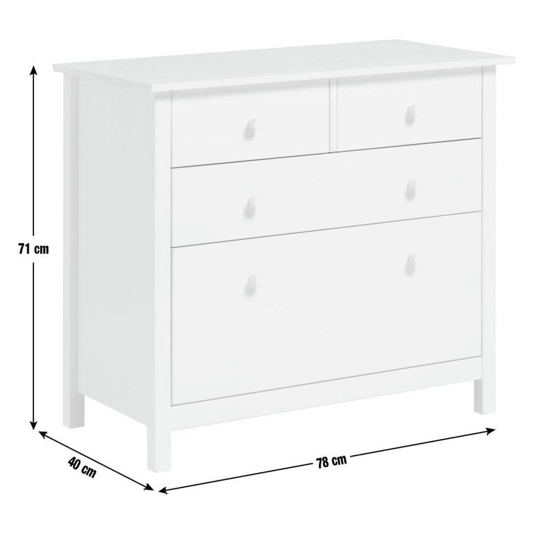 Home Kids Scandinavia 4 Chest of Drawers - White