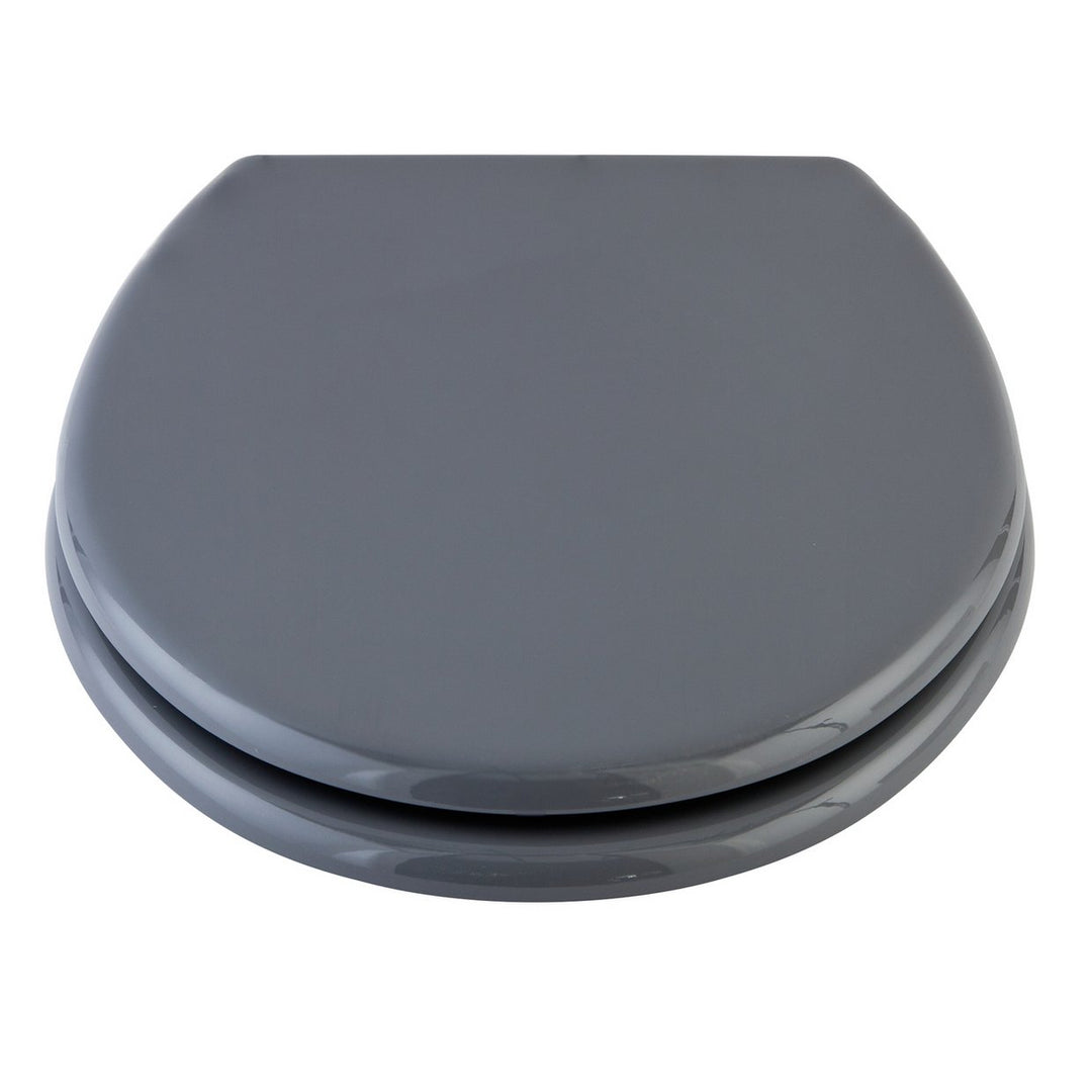 Home Moulded Wood Toilet Seat - Flint Grey