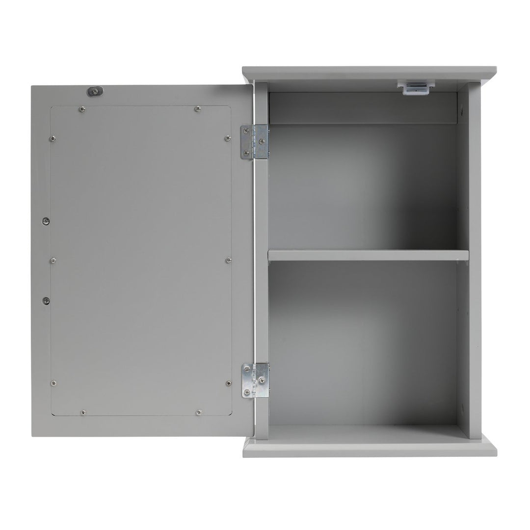 Home Single Mirrored Wall Cabinet - Grey