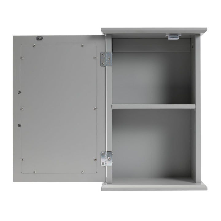 Home Single Mirrored Wall Cabinet - Grey