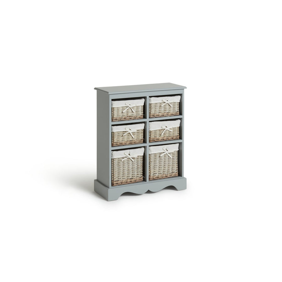 Home Malvern Hallway 6 Drawer Unit - Grey