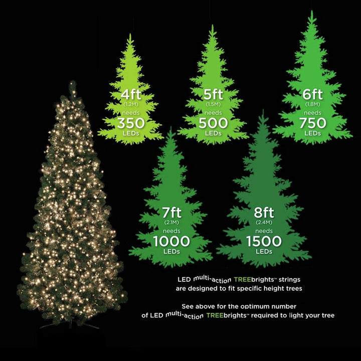 Premier Decorations 1500 TreeBrights with Timer Tree Lights - Warm White & White