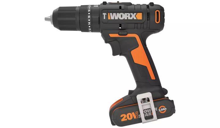 Worx WX370 Cordless Impact Drill and 30 Accessories - 20V