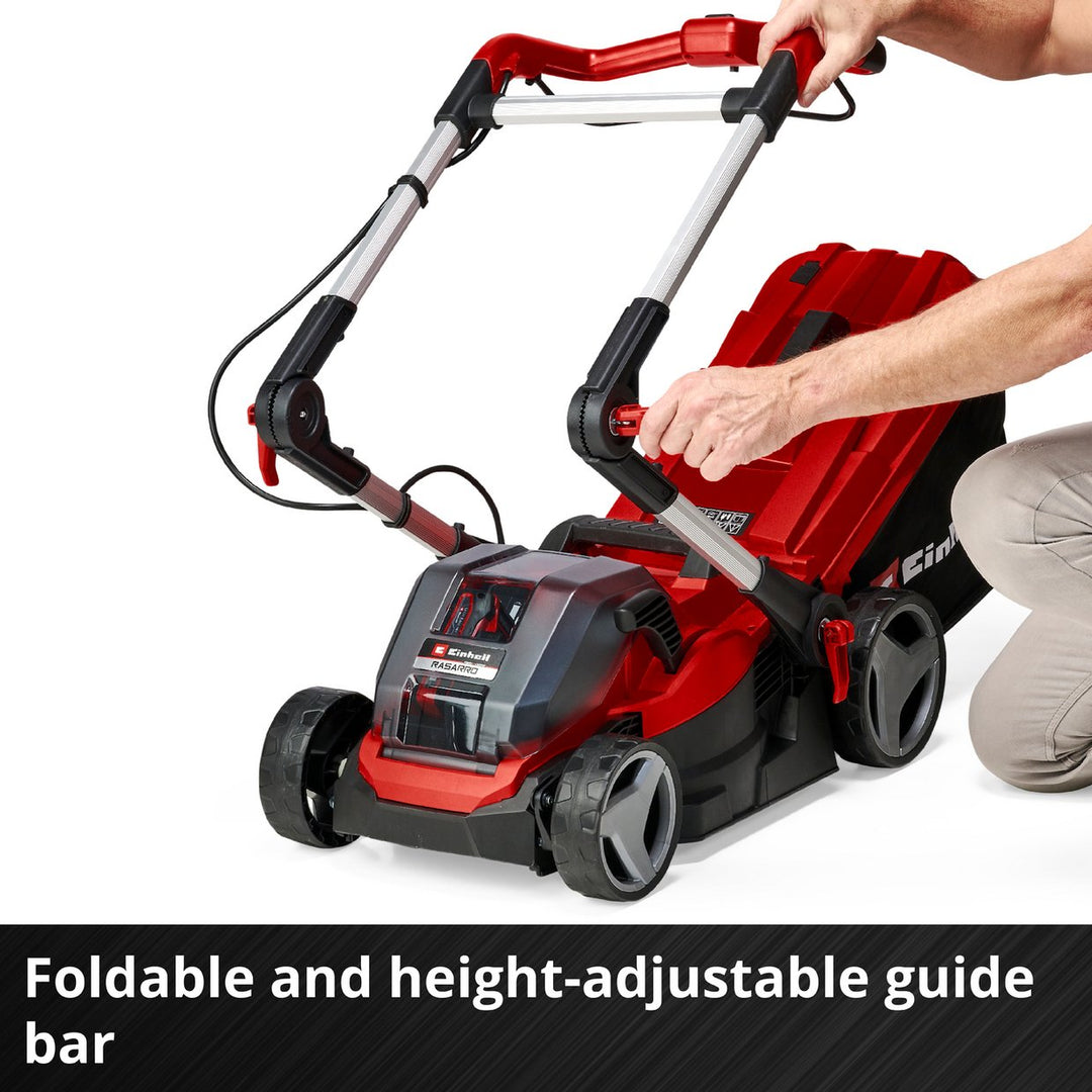 Einhell 36V 34cm Cordless Rotary Lawnmower Garden Push Mower No Battery Charger Used
