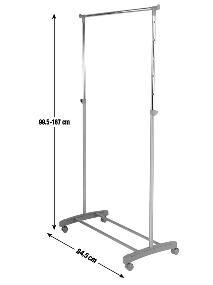 Home Adjustable Chrome Plated Clothes Rail - Grey