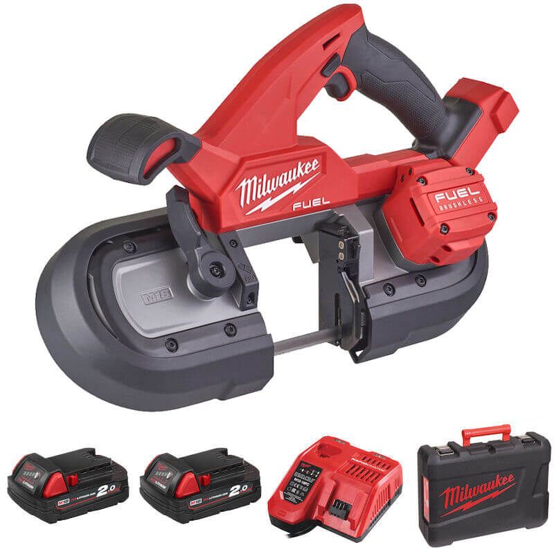Milwaukee M18FBS85-201C 18V Compact Band Saw 2 x 2Ah Batteries, Charger and Case