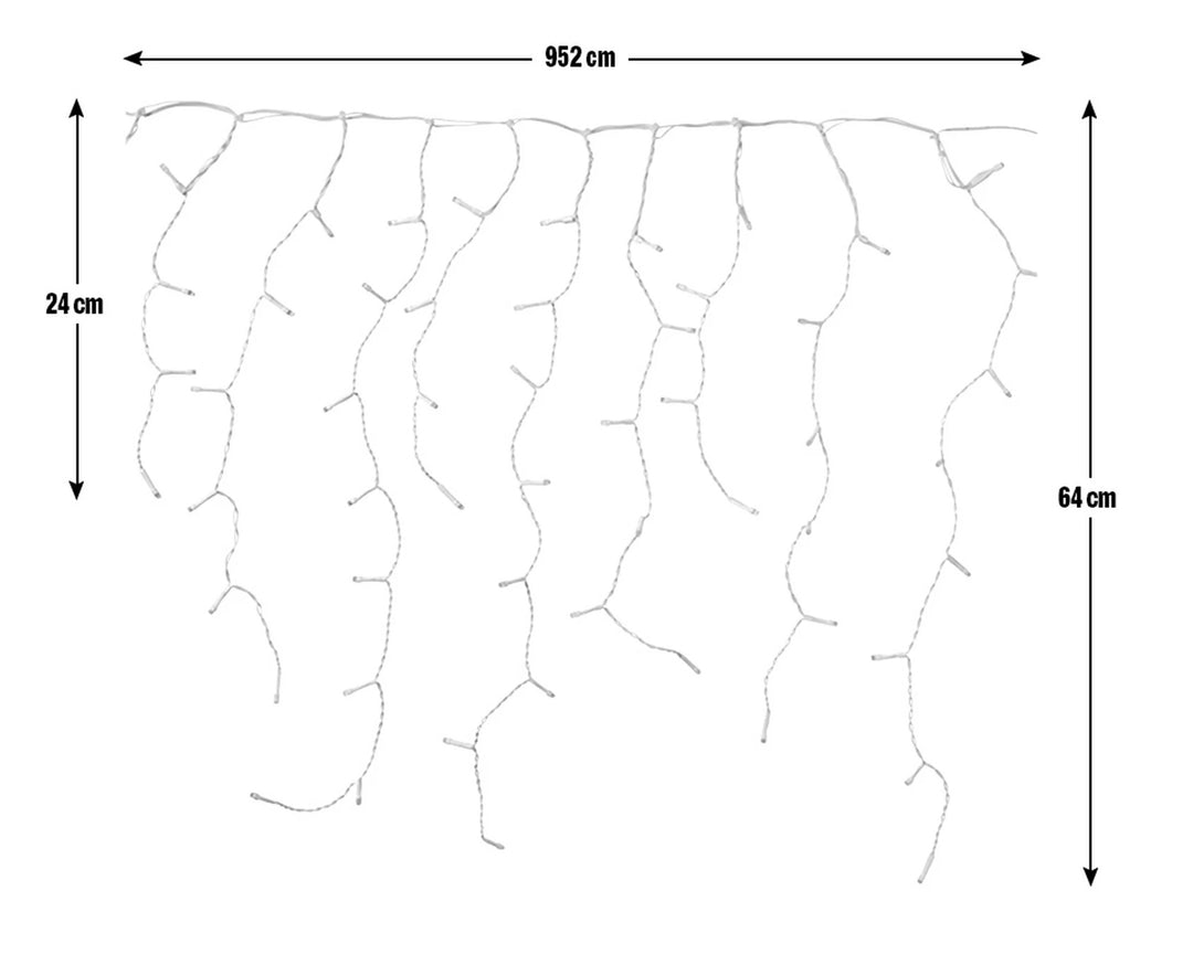Habitat 720 Bright White Icicle Christmas Lights - 12m Length