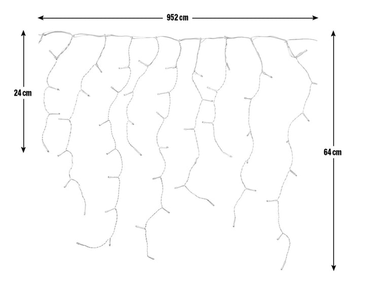 Habitat 720 Bright White Icicle Christmas Lights - 12m Length