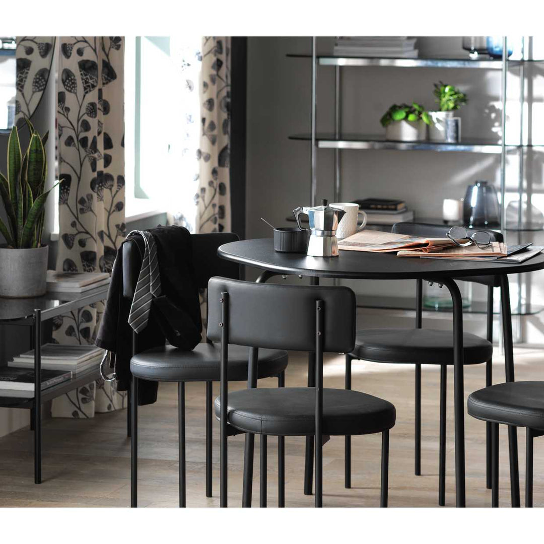 Habitat Jayla Metal Black Dining Table & 4 Black Chairs