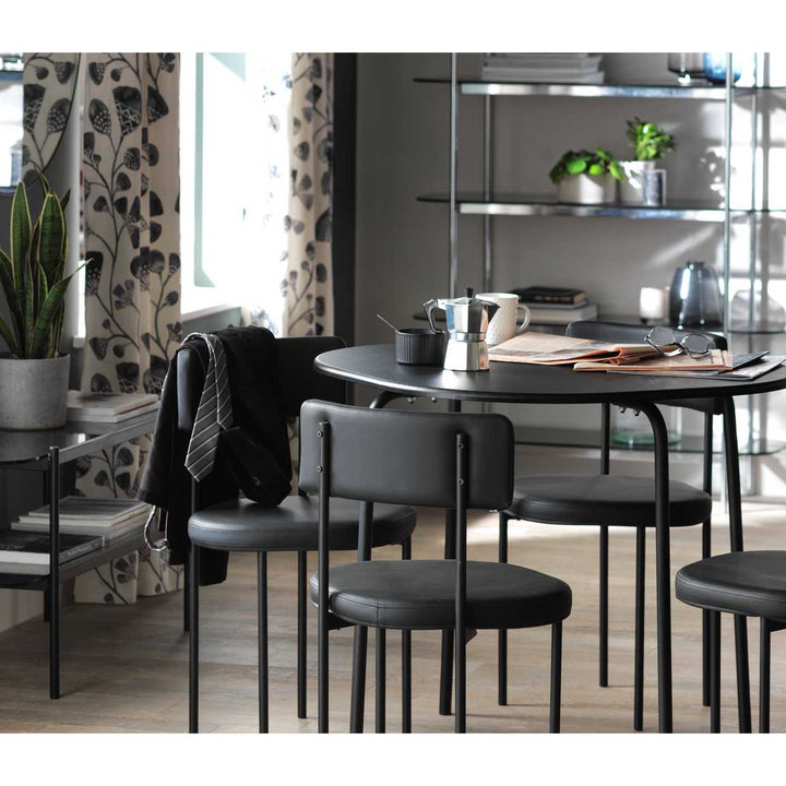 Habitat Jayla Metal Black Dining Table & 4 Black Chairs
