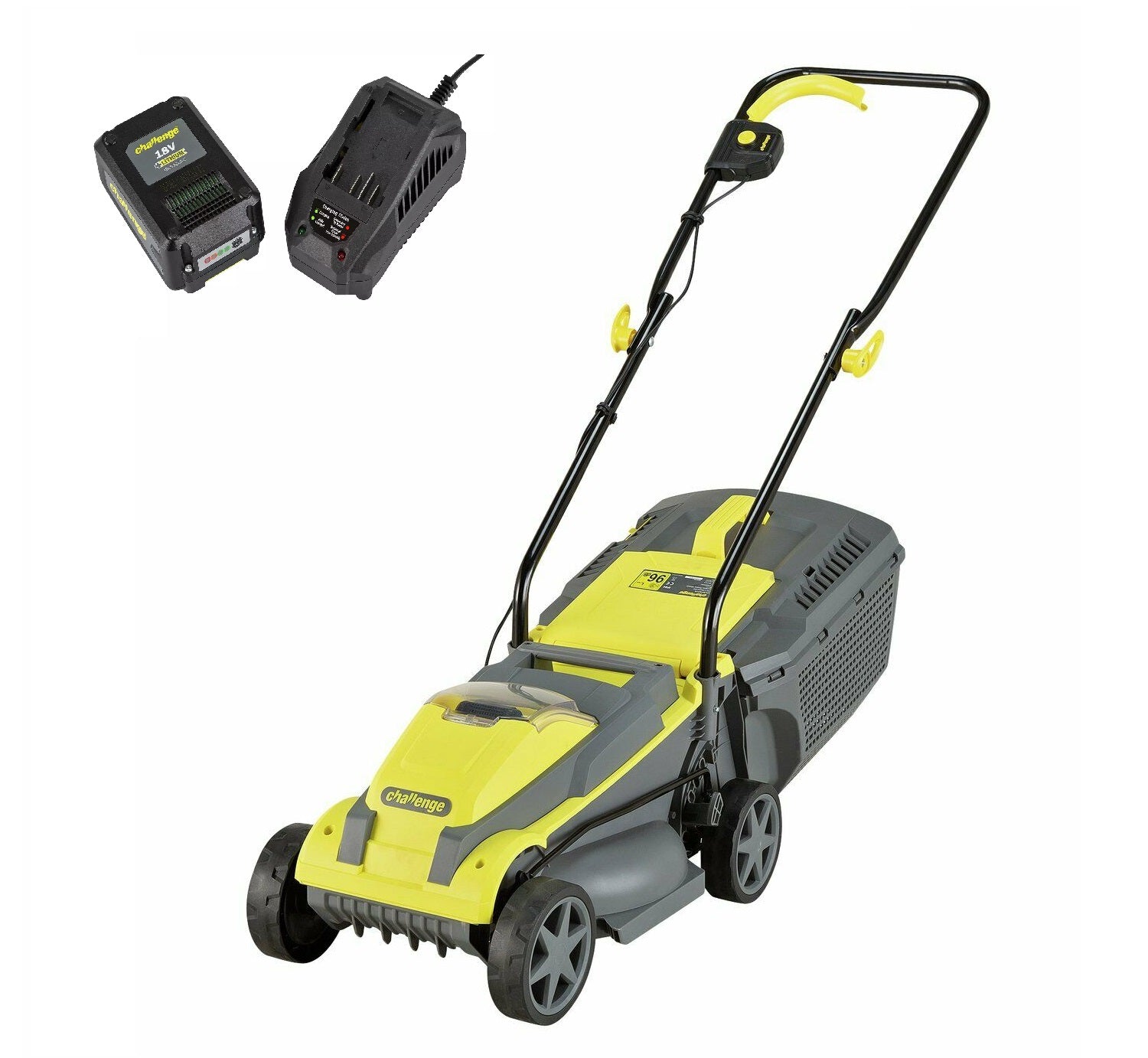 Challenge 31cm Cordless Rotary Lawnmower 18V Garden Push - USED ITEM