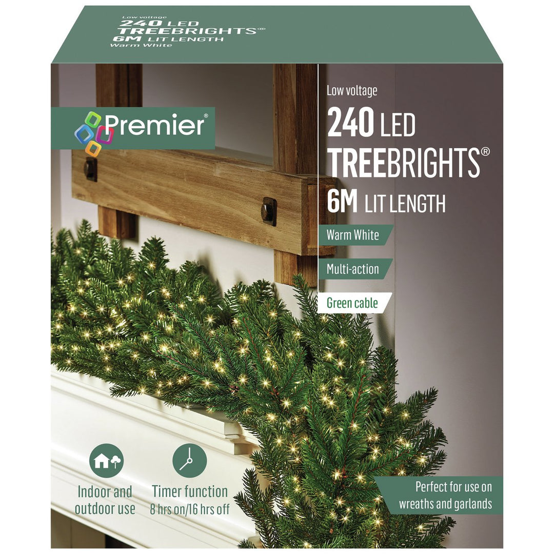 Premier Decorations 240 LED Treebrights 6M Lit Length Warm White