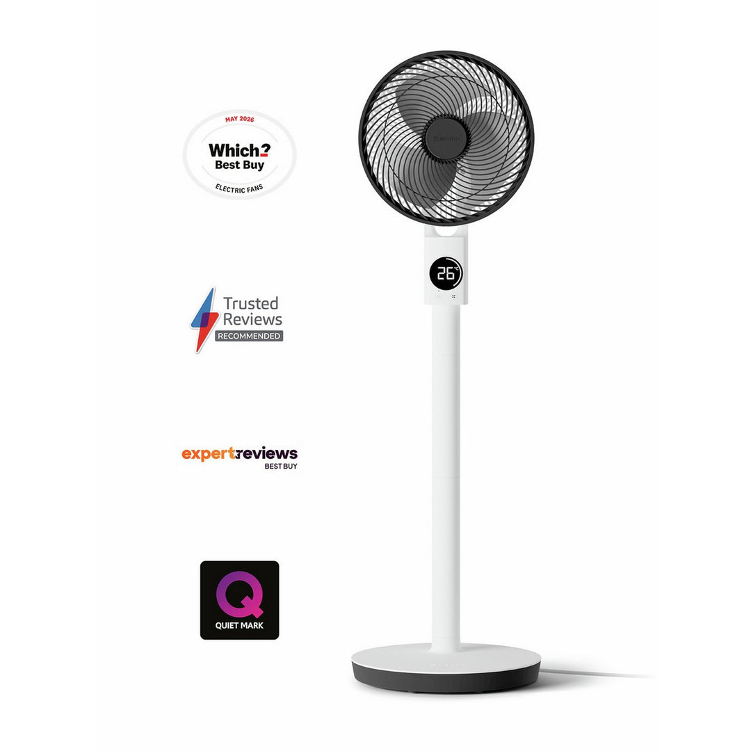 Meaco Sefte White Pedestal Fan - 10 Inch