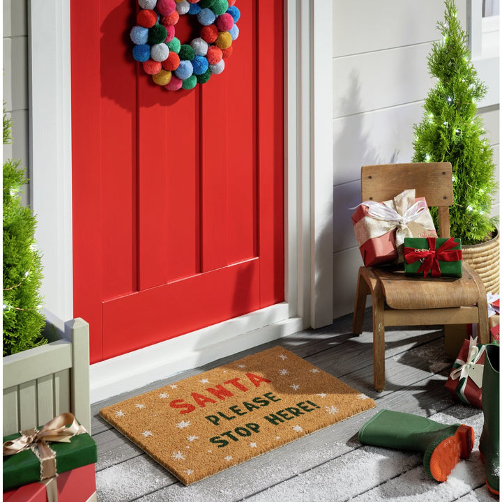 Home Santa Stop Here Christmas Doormat