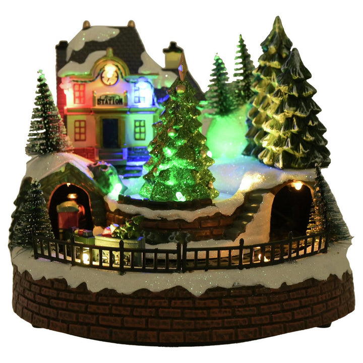The Seasonal Gift Co LED Musical Station With Rotating Train