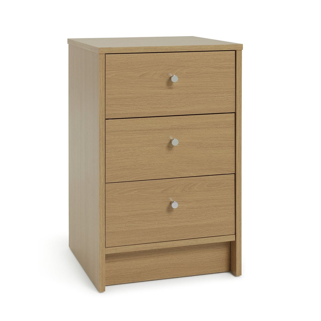 Home Malibu 3 Drawer Bedside Table - Oak Effect (Slight Damage)