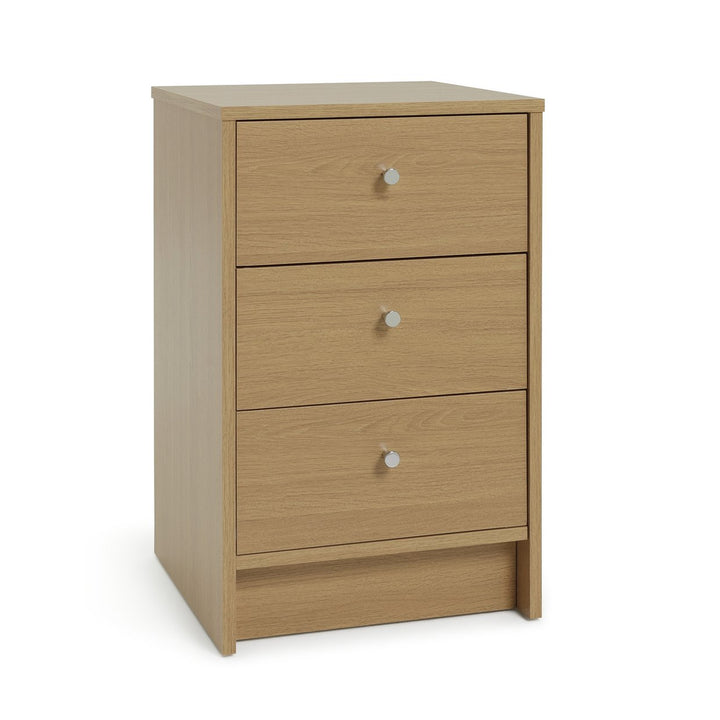 Home Malibu 3 Drawer Bedside Table - Oak Effect (Slight Damage)