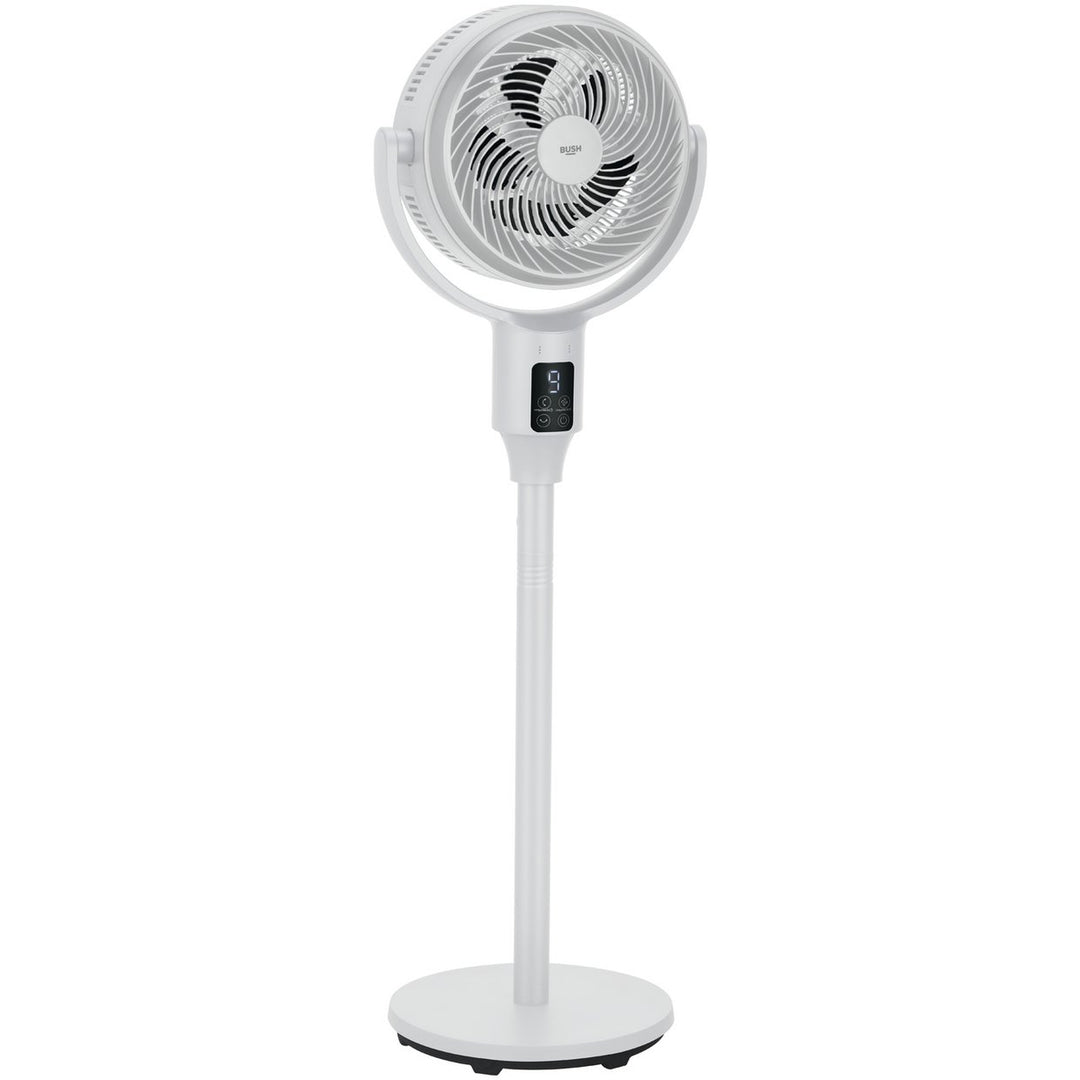 Bush 7 Inch 3D Circulation White Pedestal Fan with Remote Control
