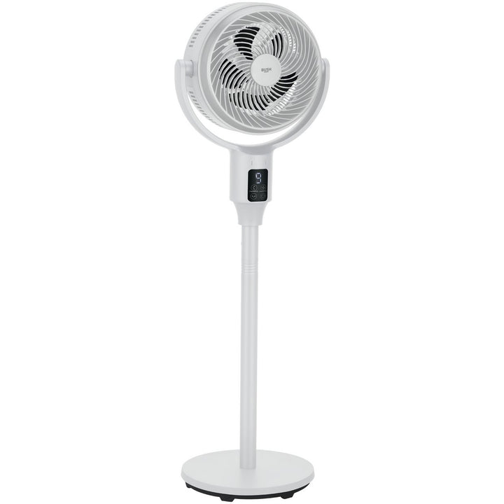 Bush 7 Inch 3D Circulation White Pedestal Fan with Remote Control