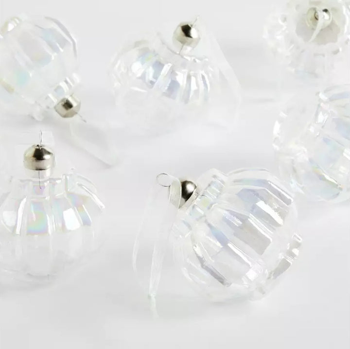 Habitat Pack of 6 Iridescent Shaped Glass Christmas Tree Baubles Decoration