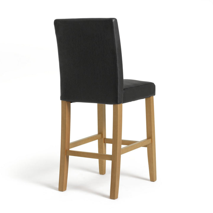 Home Winslow Faux Leather Bar Stool - Black