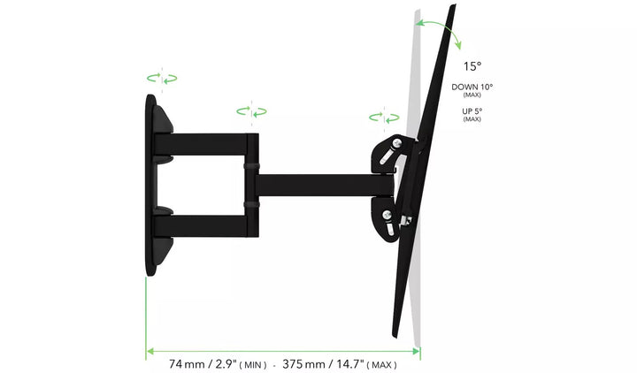 Superior Multi Position 36 Inch to 60 Inch TV Wall Bracket