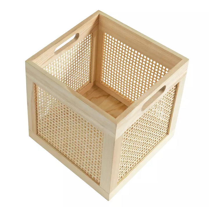 Habitat Set of 2 Rattan Square Boxes - Natural