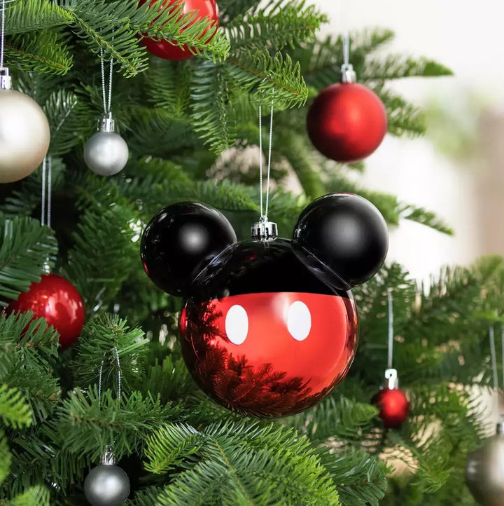 Disney Set Of Mickey & Minnie Mouse Christmas Baubles - Red