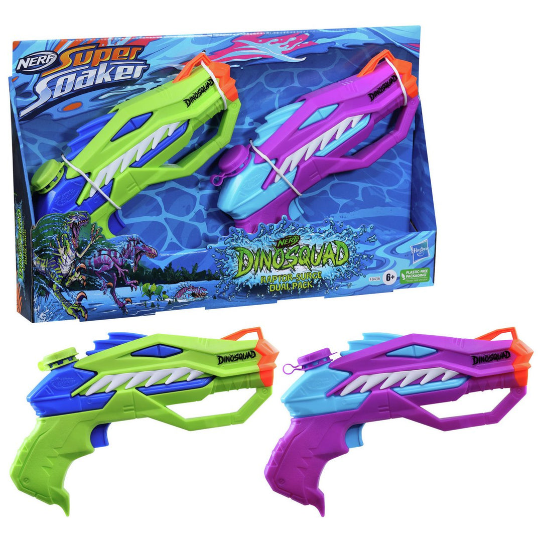 Nerf Super Soaker Dinosquad Raptor-Surge Dual Pack