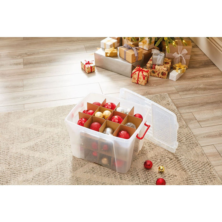 Strata Smart 40L Bauble Plastic Storage boxes with Dividers