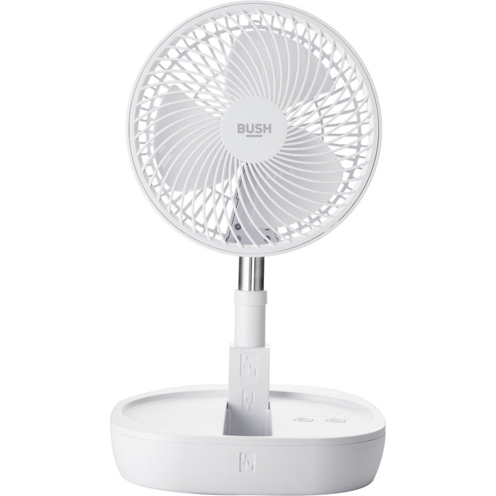 Bush Rechargeable and Foldable 8 Inch White Pedestal Fan - Cordless USB