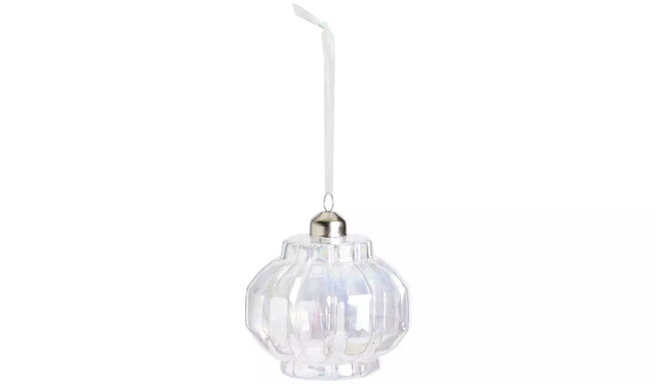 Habitat Pack of 6 Iridescent Shaped Glass Christmas Tree Baubles Decoration