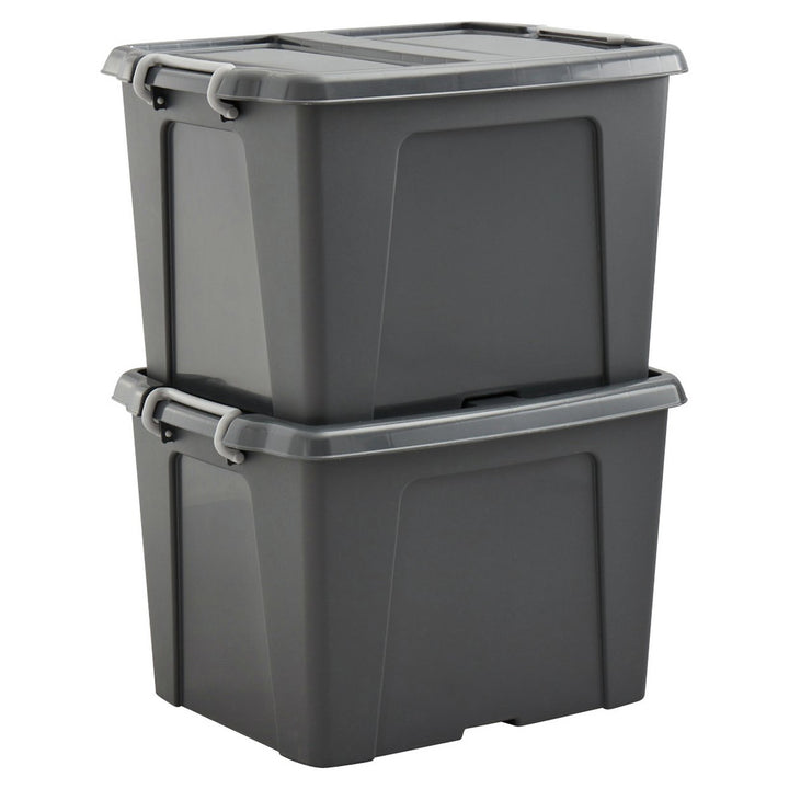 Strata Smart 2x40L Recycled Plastic Storage Boxes with Lid