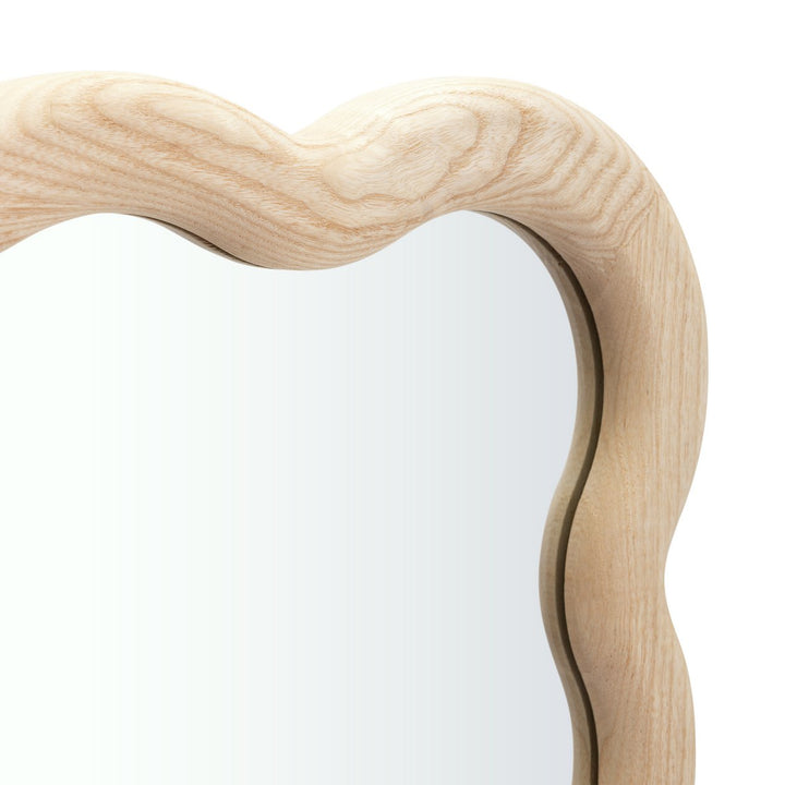 Habitat Solid Ash Wavy Wall Mirror - 75x55cm