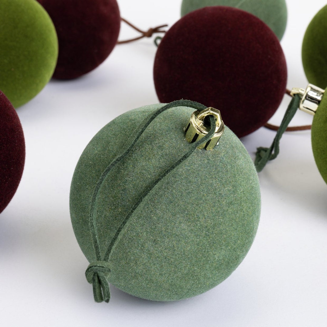 Habitat Pack of 9 Flocked Christmas Tree Baubles Decoration - Jewel Tones