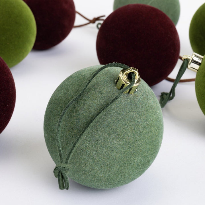 Habitat Pack of 9 Flocked Christmas Tree Baubles Decoration - Jewel Tones
