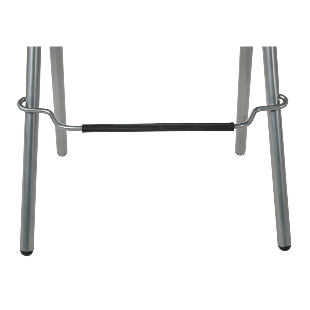 Home Pair of Folding Metal Bar Stools - Black & Silver