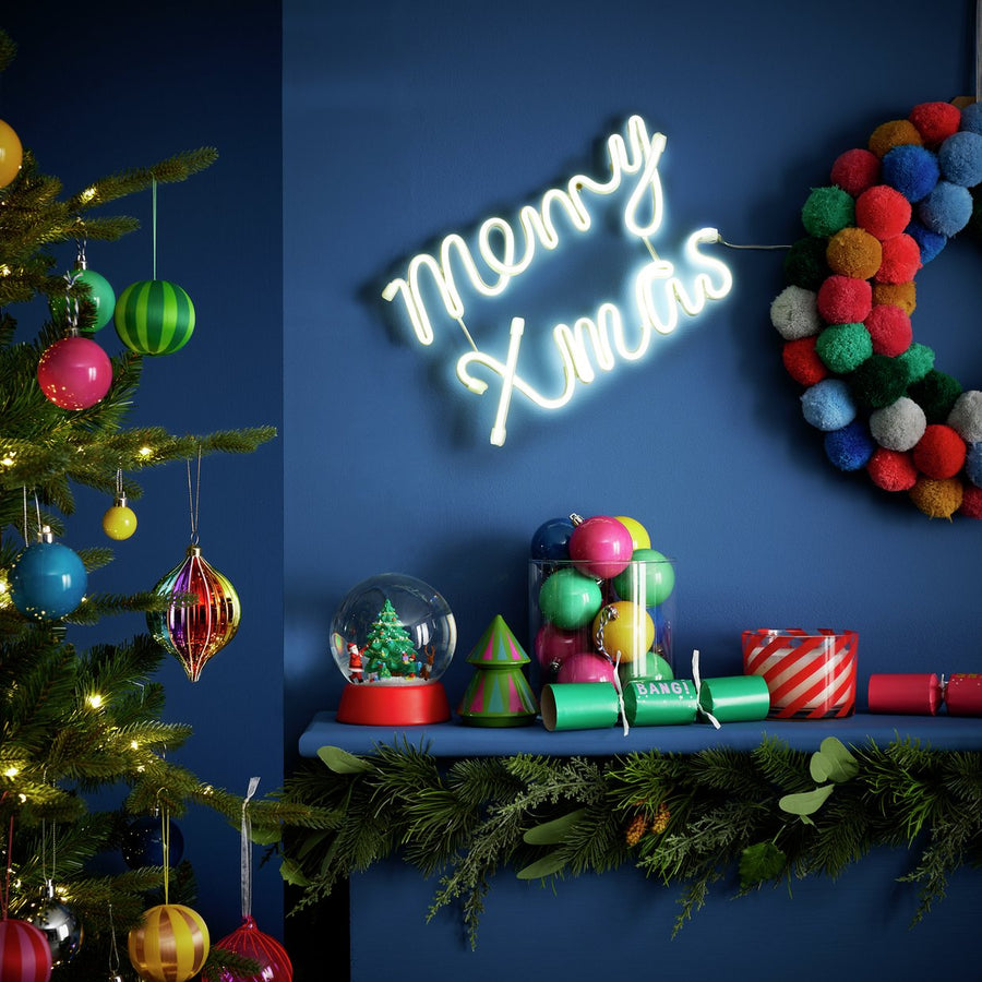 Home Neon Effect Merry Christmas Light Wall Decoration