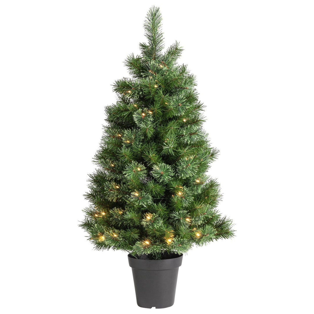 Habitat 4ft Pre lit Potted Natural Look Small Christmas Tree